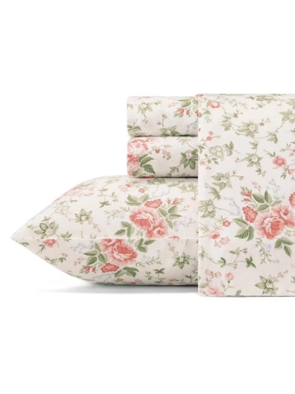 Laura Ashley ~ KING ~ Lilian Floral 4 Pc Sheet Set 100% Cotton Sateen ~ 300TC - Picture 5 of 9